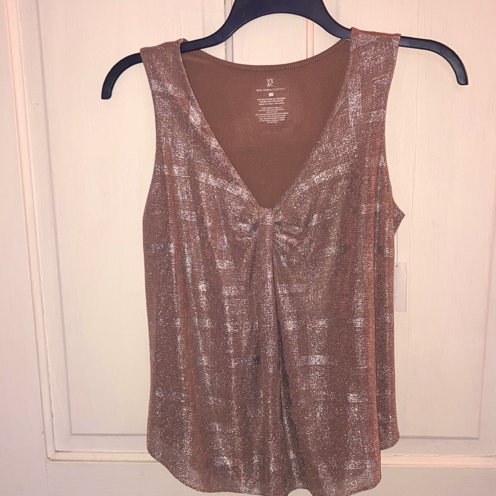 Rose Gold color sparkle tank.